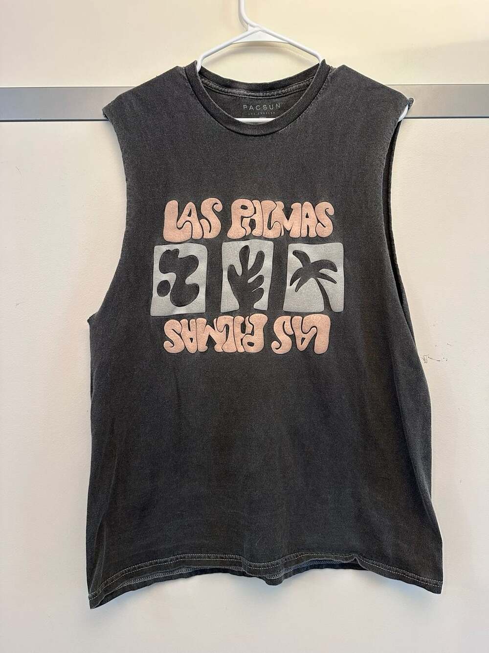 Pacsun Las Palmas Graphic Muscle Tank Top Size M Black